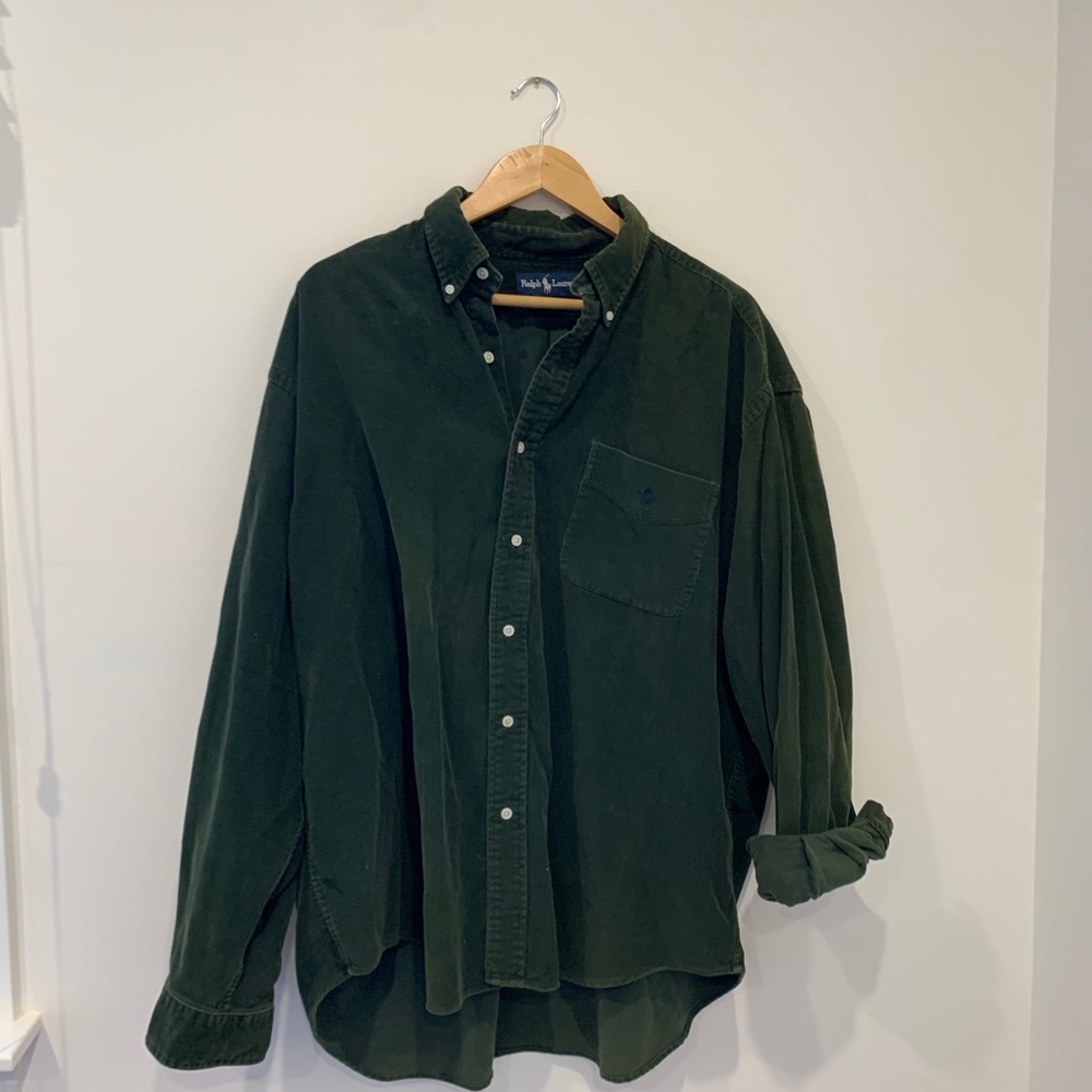 Ralph Lauren, dark green corduroy button down